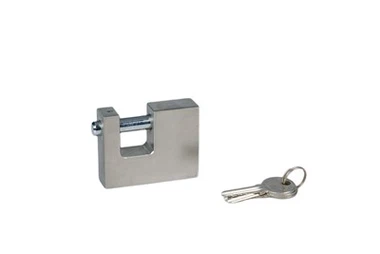 מנעול ברזל מלבני בציפוי ניקל